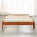 Mellow Naturalista Grand - 12 Inch Solid Wood Platform Bed with Wooden Slats - No Box Spring Needed - Queen (Cherry)