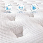 Rimensy Queen Mattress, 14 Inch Hybrid Mattress in a Box, Gel Memory Foam Mattress, Individually Wrapped Pocket Coils, Quality Comfort and Adaptive Support - Breathable, 60"*80"*14"