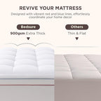 Bedsure Queen Mattress Topper - Extra Thick Mattress Pad Cover with Deep Pocket fits up to 21 Inches, Soft Pillow Top Bed Topper for Back Pain Relief, Overfilled with Down Alternative Filling, White