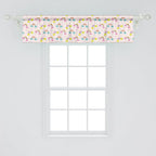 Ambesonne Cartoon Window Valance, Pastel Rainbows Clouds Raindrops Sky Theme, Curtain Valance for Kitchen Bedroom Decor with Rod Pocket, 42" x 12", Rose and Multicolor