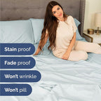 Cal King Size 4 Piece Sheet Set - Comfy Breathable & Cooling Bed Sheets Set - Hotel Luxury Bedding for Women, Men, Kids, Teens, Boys & Girls - Deep Pockets, Soft, Wrinkle Free - Oeko-Tex - Ice Blue