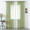 DUALIFE Sage Green Sheer Grommet Curtains 120Inches Extra Length for Bedroom -Light Filttering Curtains Drapes 2 Panels for Living Room Party Backdrop?52W X 120L Inch