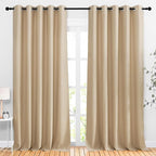 NICETOWN Blackout Curtains Panels for Living Room, 2 Panels, 66 x 92 Inch, Biscotti Beige, 3 Pass Microfiber Noise Reducing Thermal Insulated Solid Ring Top Blackout Window Drapes