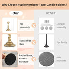 NUPTIO Gold Candlestick Holders Bulk: Set of 6 Tall Hurricane Glass Taper Candleholders - Vintage Candles Stick Stand for Wedding Bridal Shower Birthday Party Centerpiece Decor