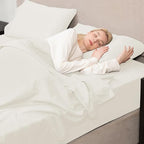 Mejoroom Full Size Sheets - 1800TC Luxury Full Sheets with 16 Inch Deep Pocket - Premium Bedding Collection - Extra Soft, Breathable, Wrinkle, Fade & Stain Resistant - 4 Piece (Full, Ivory)