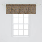 Ambesonne Dog Lover Window Valance Pack of 2, Repetitive Pattern of Pet Heads Paw Prints and Bones, Rod Pocket Curtain Valances for Kitchen Bedroom, 42" X 18", Taupe