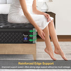 Queen Mattress, Hybrid Mattresses 10 Inch Euro Top Medium Firm for Back & Lumbar Support, 100 Night Trial, Individual Pocket Spring Bed for Motion Isolation & Pressure Relief Black