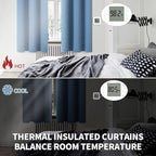 BGment Blackout Curtains for Bedroom - Grommet Thermal Insulated Room Darkening Curtains for Living Room, Set of 2 Panels, Each 46 x 72 Inch, Faded Denim