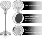VINCIGANT 8PCS Crystal Candle Holders for Table Centerpiece，Bling Decor Gold Vases for Centerpieces Votive Crystal Candle Holders for Dinner Table Room Party Rhinestone Decorative