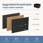 DUMOS Dresser for Bedroom with 7 Drawers, Storage Organizer Units Furniture, Chest Tower TV Stand with Fabric Bins, Metal Frame, Wooden Top for Nursery, Living Room, Bedroom, Closet, Black01
