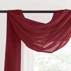 NICETOWN Decorative Scarf Curtain 216 Long - Voile Sheer Home Decor Scarf Valance Window Treatment for Christmas/Thanksgiving (W60 x L216, 1 Panel, Haute Red)