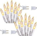 Brizled Christmas Lights, 600 Count 139.2ft Incandescent Mini Lights, Connectable 120V UL Certified for Xmas Wedding Bedroom Porch Decor, White Wire, Warm White