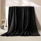 BEAUTEX Fleece Blanket Twin Size Super Soft Flannel Throw Blanket Lightweight Fuzzy Plush Blanket for Couch Sofa or Bed All Seasons (Black, 60" x 80")