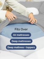 Extra Deep Full Sheet Set - 6 Piece Breathable and Cooling Sheets - Hotel Luxury Bed Sheets Set - Easy Fit - Soft, Wrinkle Free and Comfy Sheets Set - Grey Striped Sheet Set with Extra Deep Pockets