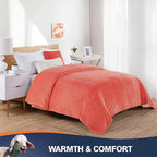 Walensee Fleece Blanket Plush Throw Fuzzy Lightweight (California King Size 108x102Coral) Super Soft Microfiber Cal King Size Flannel Blankets for Couch, Bed, Sofa Warm and Cozy for All Seasons