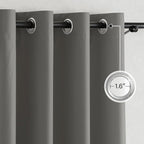 NICETOWN 100% Blackout Curtains for Living Room 96 inches Long, Grommet Thermal Insulated Window Treatment Lightweight Travels Portable Shades for Bedroom/Kids Room, Dark Grey, W52 x L96