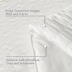 CozyLux Queen Comforter Set White Seersucker 7 Pieces Bed in a Bag Queen Comforter Set with Sheets, Luxury Soft Bedding Set with Down Alternative Comforter, Sheets, Pillowcases & Shams for All Seasons
