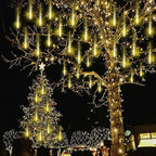 Kwaiffeo Warm White Icicle Lights Outdoor, 40-Tube Meteor Shower Lights for Christmas Thanksgiving New Year Party Yard Wedding Decor, Equivalent to 5 Sets of 8-Tubes