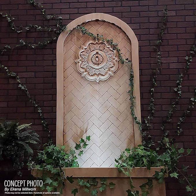 Ekena Millwork 12 1/2"OD x 3 7/8"ID x 3/4"P Bradford Fits Canopies up to 6 5/8" Ceiling Medallion, FireBrick