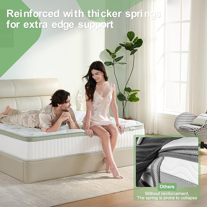 King Size Mattress 12 Inch, Medium Firm Memory Foam Hybrid Mattress with Individual Pocket Spring - Pressure Relief, Motion Isolation, Cool Sleep, 80" x 76"
