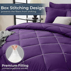 HEVUMYI Purple Full Comforter Set - 7-Piece All Season Bed in a Bag Full, Ultra Soft Bedding Set with Comforter, Flat Sheet, Fitted Sheet, Pillowcases, Pillow Shams