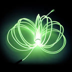 MaxLax EL Wire Fluorescen Green, 16.4ft/5m Portable Battery Pack Neon Light Strip 360° Cuttable Glowing Rope Lights for Parties, Halloween, DIY Decoration