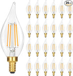 GoBright Dimmable LED Candelabra Bulbs 40W Equivalent, 24-Pack 2700K Soft Warm White E12 Chandelier Light Bulb, Vintage 4W 460LM CA10 Candle Light Bulbs for Chandeliers, Ceiling Fan, Pendant