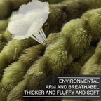 Richave Fleece Throw Blanket,Premium Lightweight Anti-Static 50x60 Inches Travel Size 3D Clouds Stylish Jacquard Throw Blanket for Winter, Tie-dye Olive Green