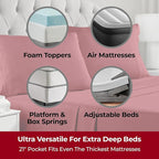Mellanni Extra Deep California King Sheets - 4 PC Iconic Collection Bedding - Hotel Luxury, Ultra Soft, Cooling Bed Sheets - Wrinkle, Fade, Stain Resistant (Cal King, Brick Red)