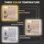 LOAAO 40"X40" LED Mirror for Bathroom, Lighted Bathroom Mirror with Lights, Anti-Fog, Dimmable, Memory Function, Easy to Install, Clear Reflection