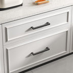 goldenwarm 100 Pack 4 Inch Black Cabinet Handles Matte Black Drawer Pulls Stainless Steel Cabinets Hardware Square Bar Modern for Kitchen Bathroom Cupboard