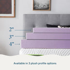 LUCID 4 Inch Lavender Infused Memory Foam Mattress Topper, Twin XL Size – Ventilated Design – Pressure Relieving Bed Topper - Mattress Pad – CertiPur Certified
