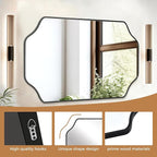 CULER Black Bathroom Wall Mirror,24 x 36 Inch Rectangle Vanity Modern Tempered Glass Mirror for Bedroom,Living Room,Entryway