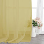 Chyhomenyc Yellow Sheer Curtains 78 Inches Long 2 Panels Set for Living Room, Light Filtering Voile Lightweight Bedroom Curtains, Rod Pocket Solid Window Treatment Drapes, Each 42W x 78L