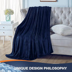 Walensee Fleece Blanket Plush Throw Fuzzy Lightweight (King Size 108x90 Navy Blue) Super Soft Microfiber Flannel Blankets for Couch, Bed, Sofa Ultra Luxurious Warm and Cozy for All Seasons