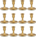 Candlestick Holders Taper Candle Holders, Romadedi Gold Candle Stick Candle Holder for Table Centerpiece, Wedding Reception, Festive Christmas Mantel Decoration or Home Decor, Set of 12