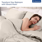 DREAMCARE Queen Sheet Set – 6 pcs Cooling Bed Sheets – up to 21” Deep Pocket Queen Sheets Set – 2500 Supreme Collection – Extra Soft 100% Brushed Microfiber Hotel Luxury with Side Pocket – Beige