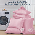 HEVUMYI Pink Full Comforter Set - 7-Piece All Season Bed in a Bag Full, Ultra Soft Bedding Set with Comforter, Flat Sheet, Fitted Sheet, Pillowcases, Pillow Shams, Pink