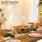 Romadedi Candlestick Candle Holders Hurricane Glass - 12 Inch Clear Black Taper Candle Holders for Table Centerpiece Wedding Party Birthday Christmas Decor Home Decorations, Set of 2