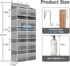 Over The Door Organizer Multi Pocket,5 Tier Large Hanging Shelf for Storage Kids Toys, Diapers, Clothes,Yarn,Heavy Duty Behind Door Storage for Bedroom Bathoom Nursery Closet Pantry,gray