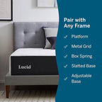Lucid 14 Inch Memory Foam Mattress - Medium Plush Feel - Infused with Refreshing Bamboo Charcoal and Cooling Gel - Bed in a Box - Temperature Regulating - Pressure Relief - Breathable - Full Size