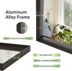 40x30 Inch Black Bathroom Mirrors for Over Sink, Wall Mirror, Metal Framed, Modern Rectangle Mirror, Wall-Mounted Vanity Mirrors Horizontal/Vertical