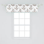 Ambesonne Vintage Nautical Tattoo Window Valance, Repetitive Anchor and Motif Maritime Pattern, Curtain Valance for Kitchen Bedroom Decor with Rod Pocket, 54" X 12", Pale Cinnamon Pale Grey