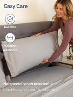 Extra Deep Full Sheet Set - 6 Piece Breathable & Cooling Sheets - Hotel Luxury Bed Sheets Set - Easy & Secure Fit - Soft, Wrinkle Free & Comfy Sheets Set - Light Grey Sheet Set with Extra Deep Pockets