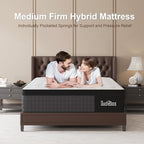 King Mattress, 12 Inch Hybrid Mattresses Eurotop with Gel Memory Foam,Motion Isolation Individually Wrapped Pocket Coils Breathable Comfort Soft Pressure Relief 100 Night Trial