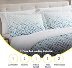Sweet Home Collection 7 Piece Comforter Set Bag Solid Color All Season Soft Down Alternative Blanket & Luxurious Microfiber Bed Sheets, Genova, King
