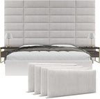 Vänt Upholstered Wall Panels - Queen/Full Size Wall Mounted Headboards - Ribbed Stone - Set of 4 Panels (Each Individual Panel 30"x11.5")