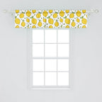 Ambesonne Lemons Window Valance, Continuous Citrus Fruits Leaves Refreshing Cartoon Pattern, Curtain Valance for Kitchen Bedroom Decor with Rod Pocket, 42" x 12", Lime Green Earth Yellow