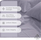 Linen Home 100% Cotton Percale Sheets Queen Size, Prelude Purple, Deep Pocket, 4 Pieces Set - 1 Flat, 1 Deep Pocket Fitted Sheet and 2 Pillowcases, Crisp Cool and Strong Bed Linen