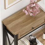 BON AUGURE Entryway Table with Drawers, Sofa Table with Storage, Couch Tables Behind Sofa for Living Room, Foyer Tables for Hallway, Entry, Front Door (Vintage Oak, 47 Inch)